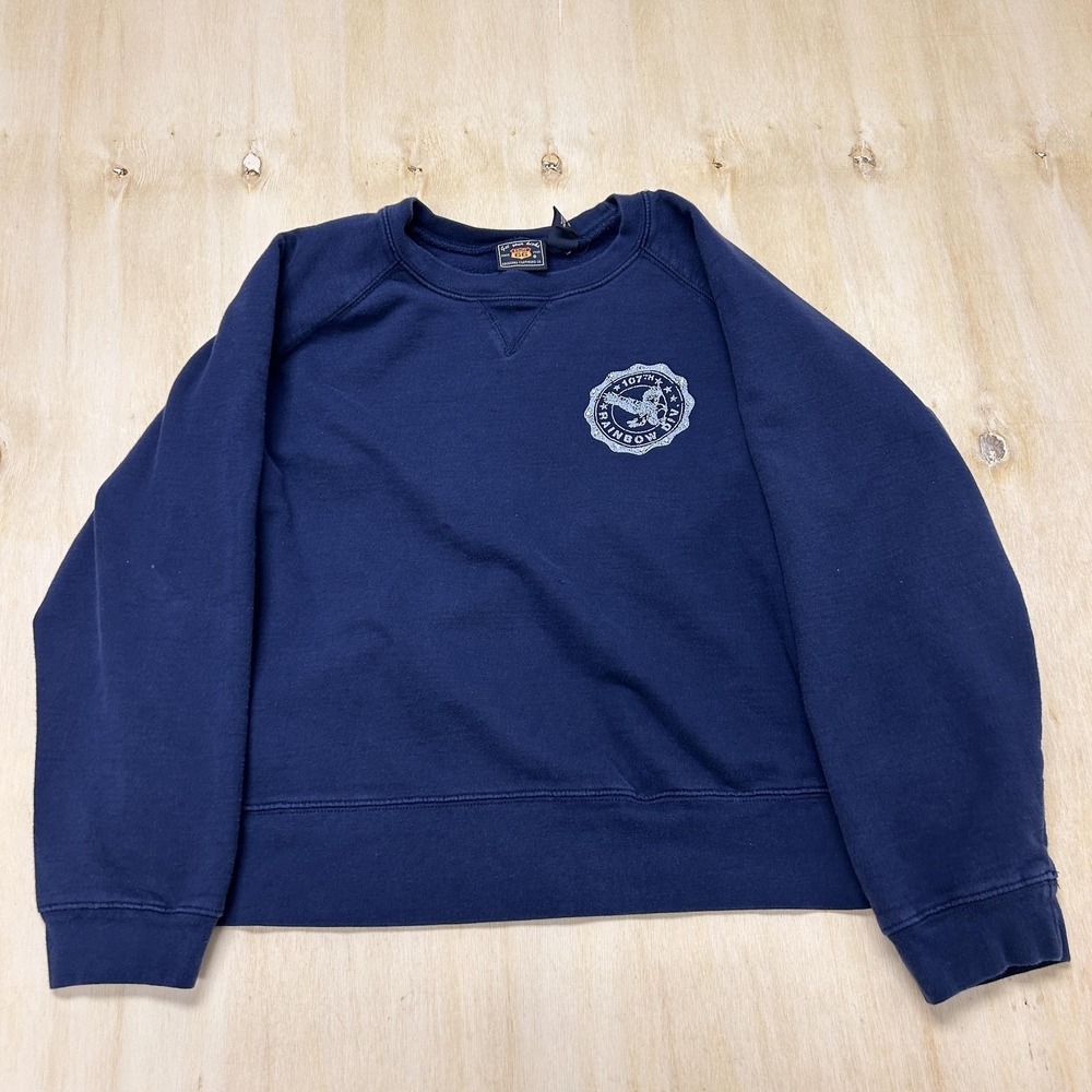 Vintage Route 66 Sweatshirt Womens 1X Blue Fleece Crewneck 107th Rainbow Div